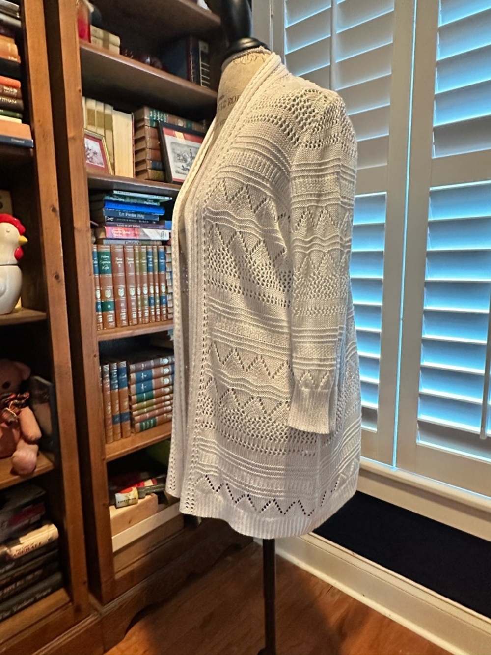 89th & Madison Cream Open-Knit Long Cardigan - Picture 3 of 10